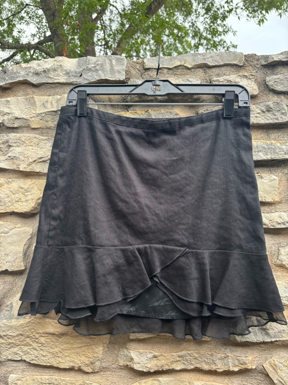 Vintage bebe Black Layered Ruffle Skater Skirt